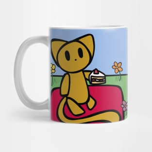 Cute Spring Time Picnic Cat Mug